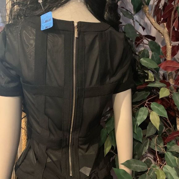 Women sheer Black Mesh Detail Top - Picture 8 of 10